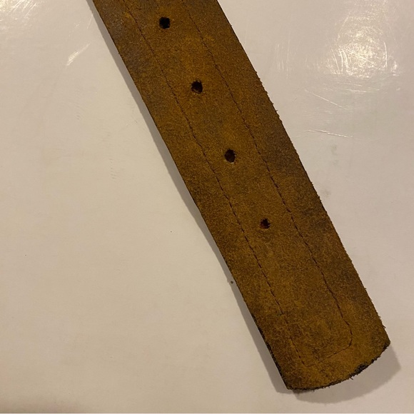 Woven multi color thread basket weave brown leather boho hippie belt XXS XS - Picture 6 of 11